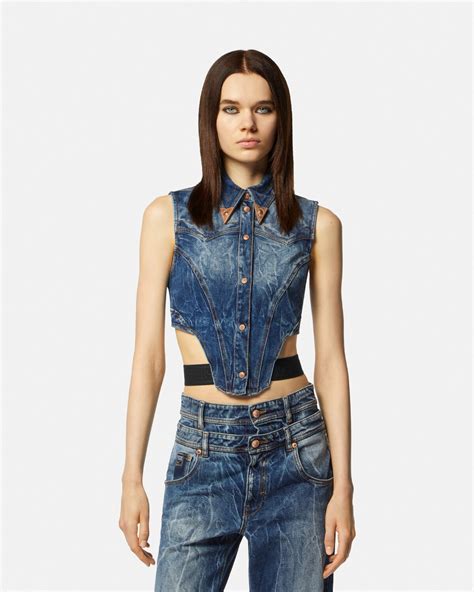 versace denim top